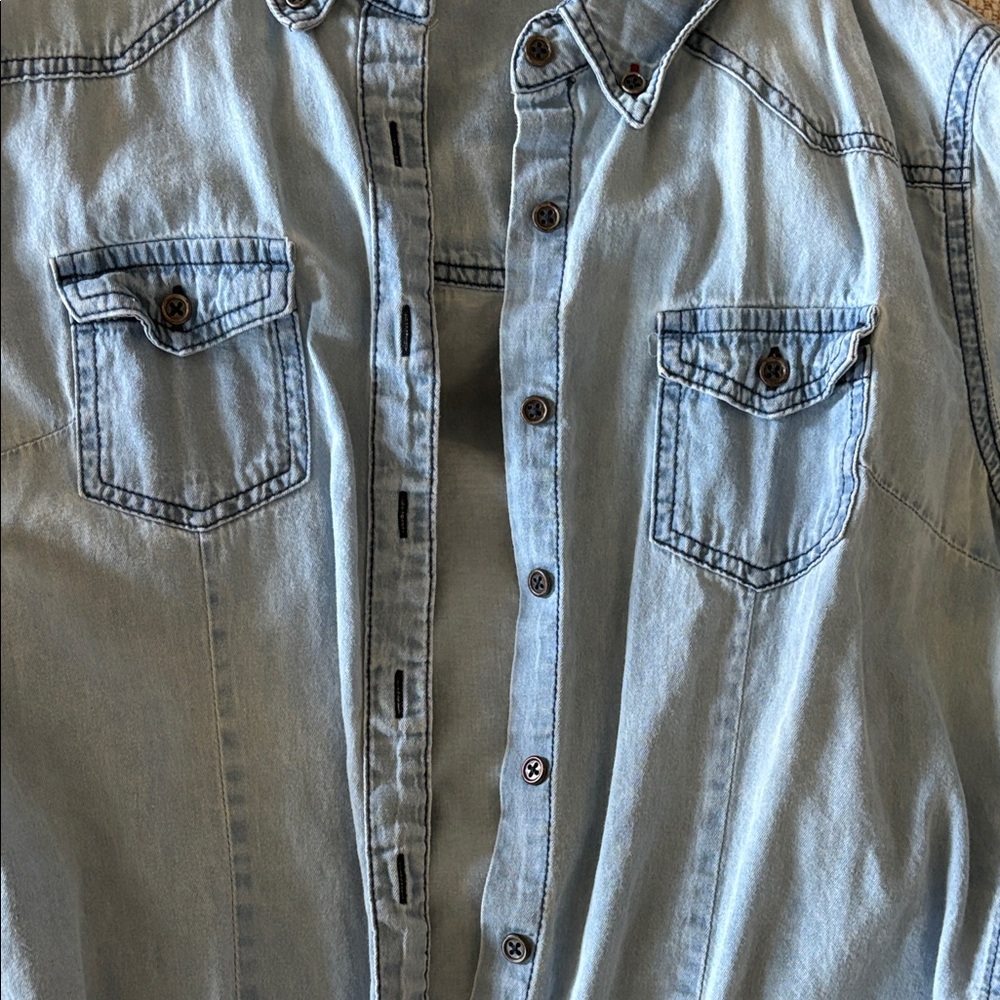 Highway Jeans Sky Blue Button-Up Jean Shirt - Picture 3 of 4